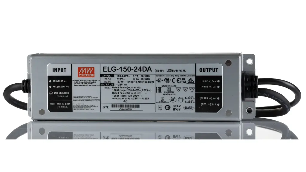 [ELG-150-24DA-3Y] ELG-150-24DA-3Y, LED Power Supplies 150W 24V 6.25A CC+CV IP67 DALI DIMMING