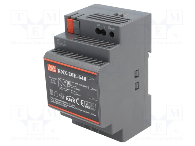 [KNX-20E-640] KNX-20E-640, Power supply for KNX / EIB Bus, IP20,180-264VAC, Output 30VDC at 640mA, DIN rail