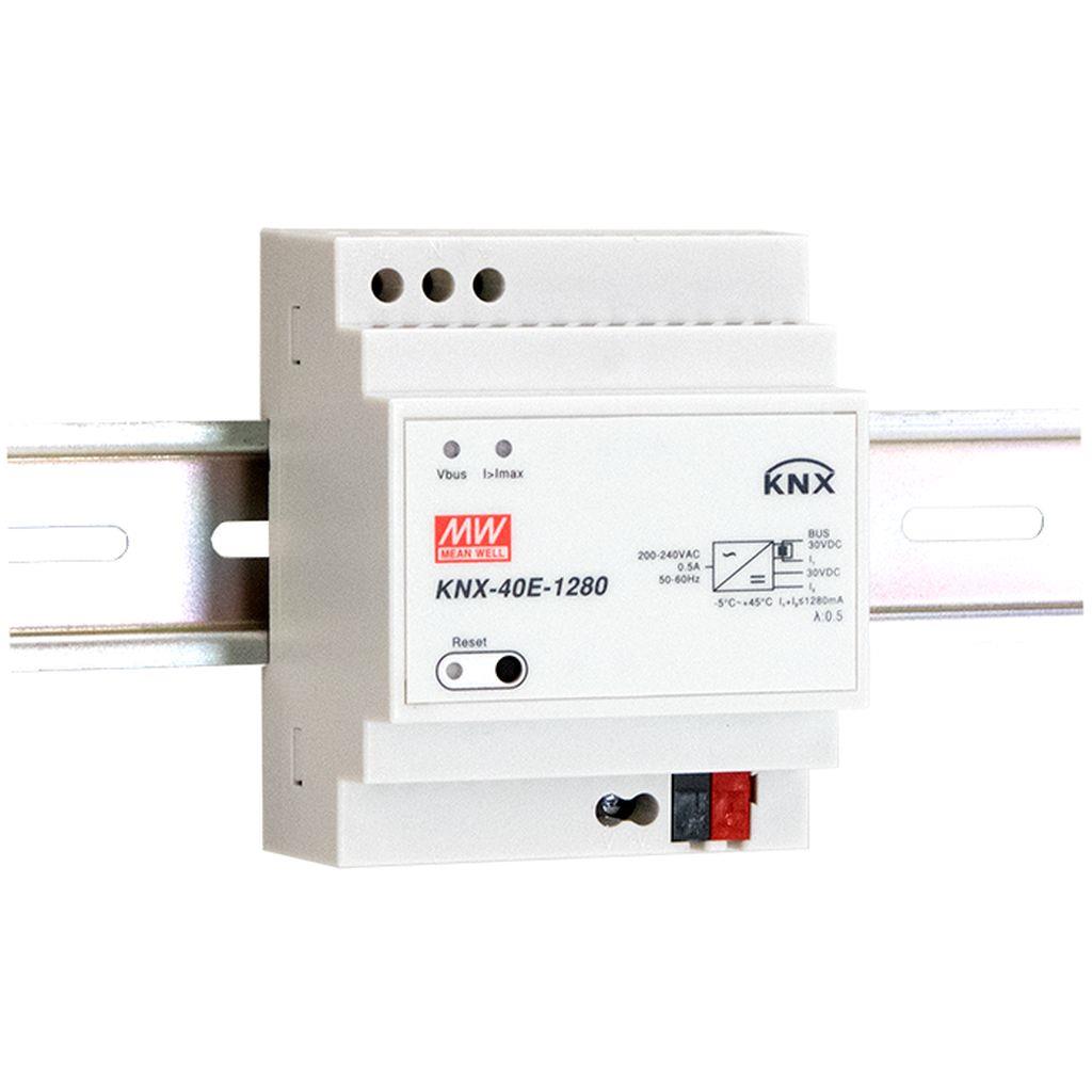 [KNX-40E-1280] KNX-40E-1280, Power supply for KNX / EIB Bus, IP20,180-264VAC, Output 30VDC at 1.28A, DIN rail