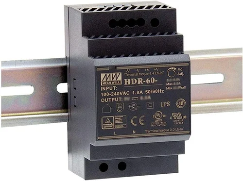 [HDR-60-12] HDR-60-12, DIN Rail Power Supplies 54W 12V 4.5A Class II DIN Rail