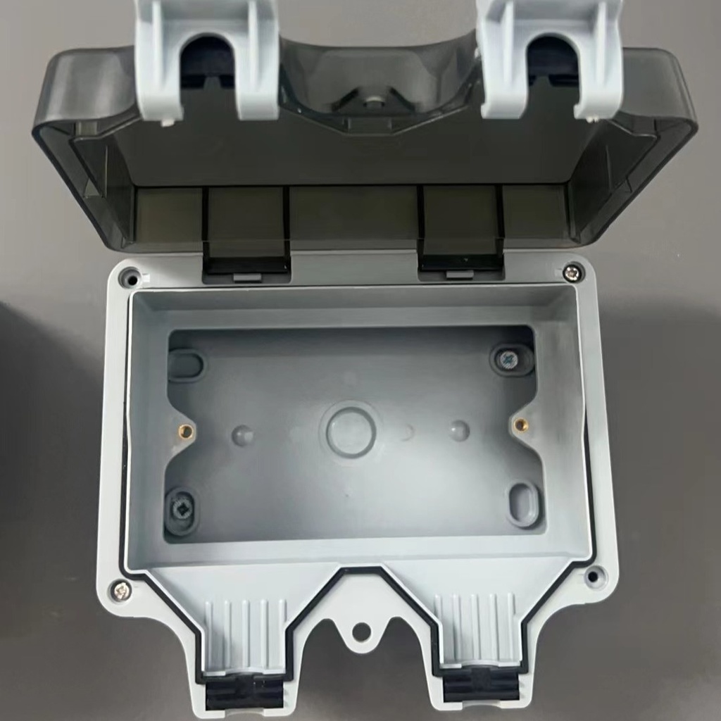 [741271574356] BS-923, IP66 Waterproof  2 Gang BS surface socket, empty