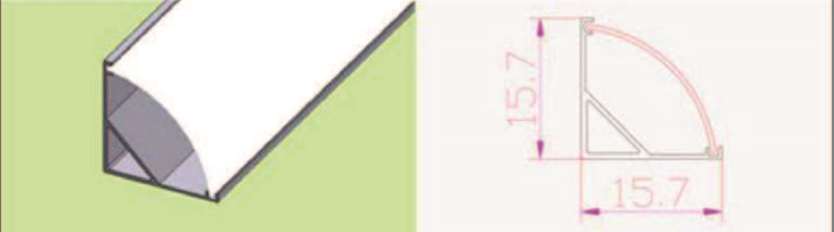 [741271577425] ALU-1616, Angle Alumnium profile, 16x16, opal cover + access