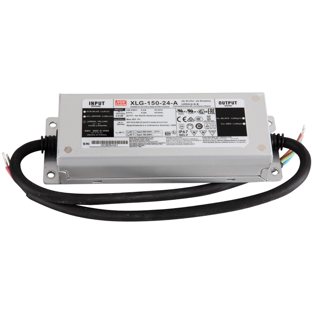 [XLG-150-12-A] XLG-150-12-A, LED Switching Power Supplies 150W 12V, 12.5A, CP IP67 Io adj w/pot