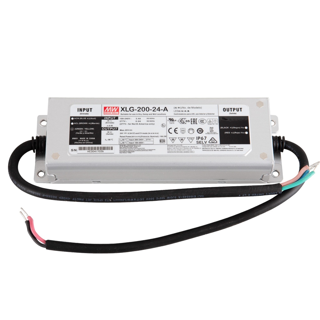 [XLG-200-12-A] XLG-200-12-A, LED Switching Power Supplies 200W 12V, 16A CP IP67 Io adj w/pot