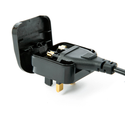 [ECP-WHITE] ECP- EURO CEE7 to UK, ECP, EURO to UK permanent adapter with screw, Converts European CEE VII plug to the BS l363-5 format