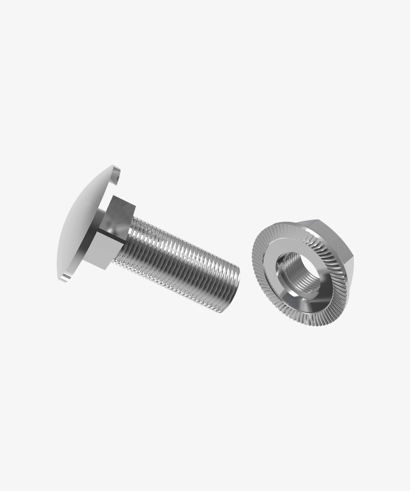 [GDQM6] Bolt&Nut, M6x15 Squire bolt & M6 Nut - EG, 100pcs box