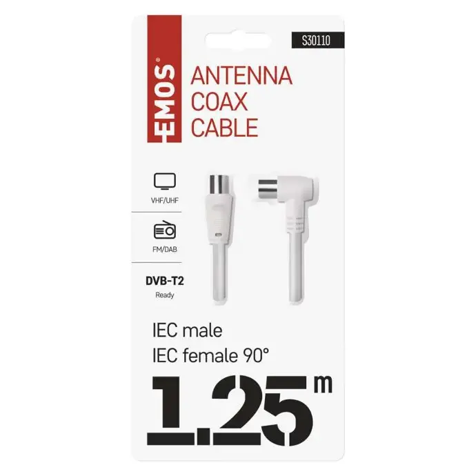 [2333130121] S30110, Antenna Coaxial Cable shielded 1,25m – 1× 90°