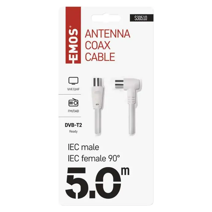 [2333130052] S30510, Antenna Coaxial Cable shielded 5m – 1× 90°