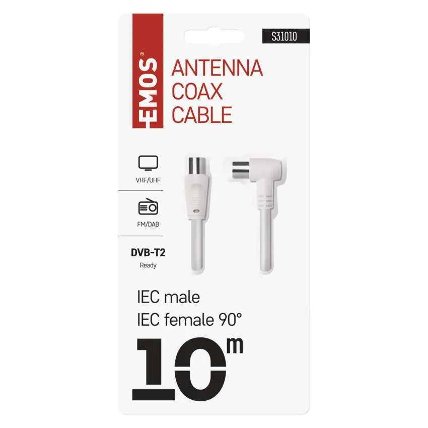[2333130102] S31010, Antenna Coaxial Cable shielded 10m – 1× 90°