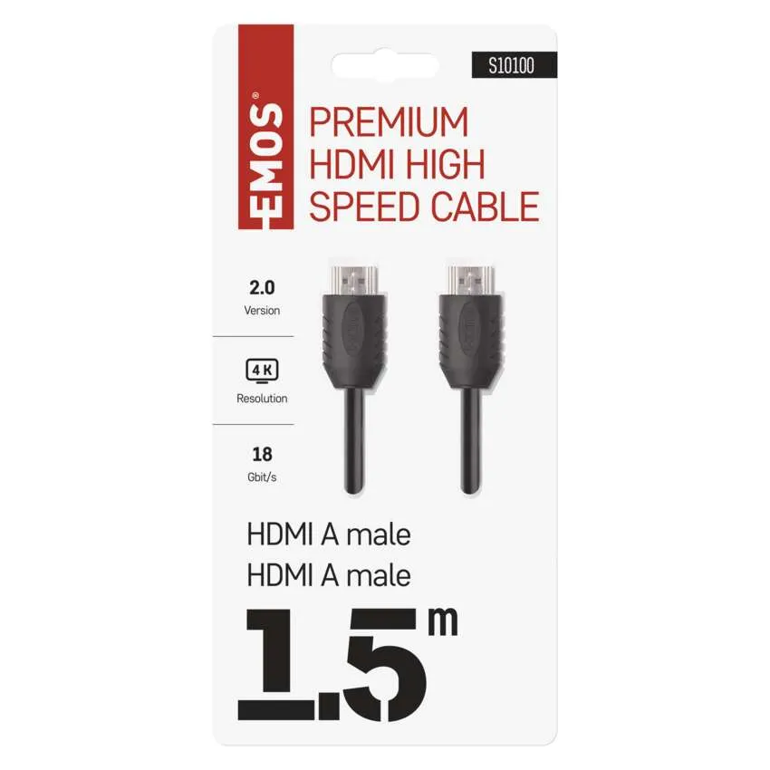 [2333101011] S10100, High speed HDMI cable 2.0 A/Male – A/Male 1.5m