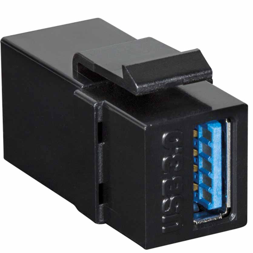 [NK0015B] ek-usb3A, USB 3.0 Keystone cable Female to male connector 10cm Black