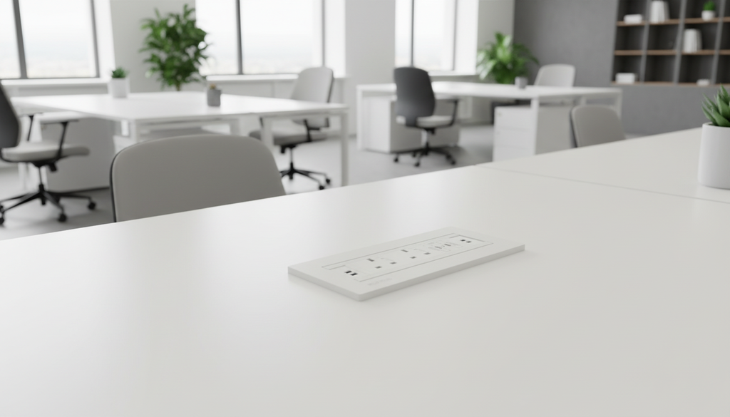 [741271587646] IF-32CG , Innera Flip 3 White - In Desk unit 180° flip with 2 UK sockets and Dual Type-C fast charger 30W, 3m cable with UK plug