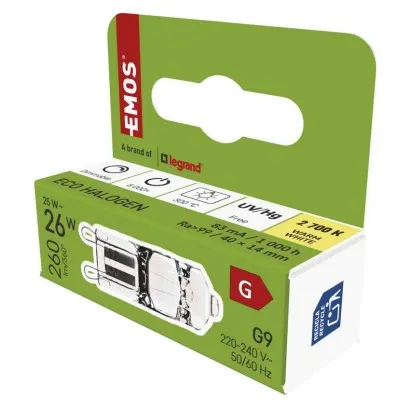 [1528020000] ZE0304, Halogen Lamp JC 25W G9 warm white