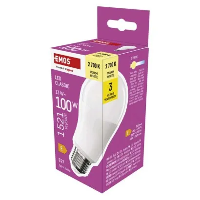 [1525733281] ZQ5E61, LED Bulb Classic A60 / E27 / 13 W (100 W) / 1521 lm / Warm white