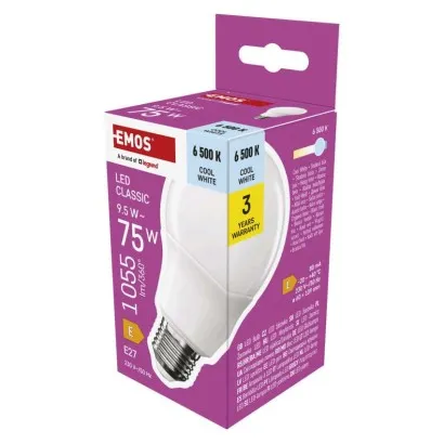 [1525733122] ZQ5E54, LED Bulb Classic A60 / E27 / 9.5 W (75 W) / 1055 lm / Cool White