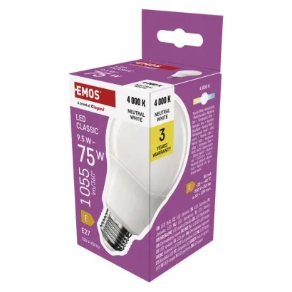 [1525733473] ZQ5E53, LED Bulb Classic A60 / E27 / 9.5 W (75 W) / 1055 lm / Neutral White