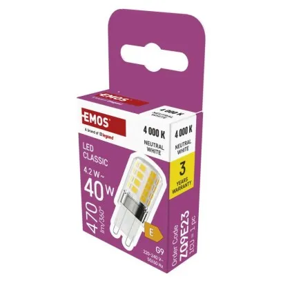 [1525736414] ZQ9E23, LED Bulb Classic JC / G9 / 4,2 W (40 W) / 470 lm / neutral white