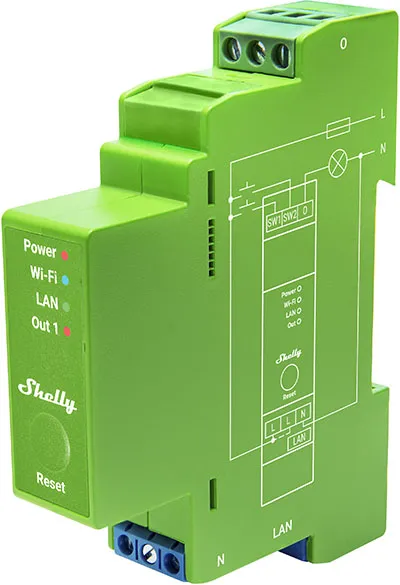 [3800235268162] Shelly Pro Dimmer 1PM, Shelly Pro Dimmer 1PM, DIN-rail 1-channel dimmer, power metering, LAN, WLAN, BT