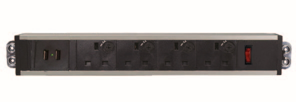 [0727363255877] CN-54CG, Connecto Key 5 - Distribution unit  with 2P rocker, 4 UK sockets individually fused and 30W Dual USB type-C charger, ready for TAP-OFF wiring