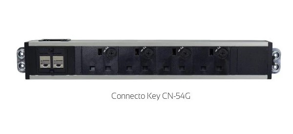 [0727363255884] CN-54G, Connecto Key 5 - Disrtibution unit with 4 UK sockets and 2 keystone adapters