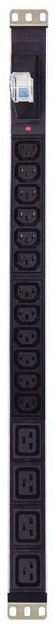 [727363257079] EP12C13GM , PDU - 12 x C13 / C20 plug, 3 meter cable 3X1.5mm², MCB