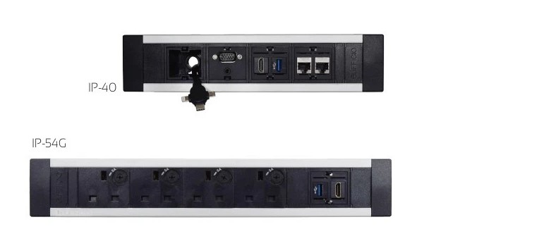 [0726811927670] IP-32G, Innera Piatto - Flush mount unit for 3 modules with 2 UK sockets , 2 keystone adapters, Cable 3x1.5mm