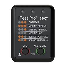 [0769978897523] ST007-G, UK Socket tester, With RCD and reverse polarity test