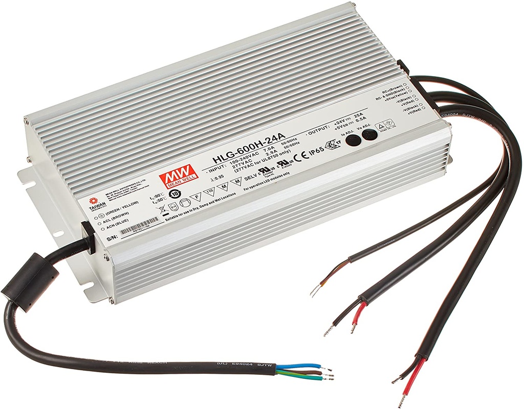 [HLG-600H-24A] HLG-600H-24A, LED Power Supplies 600W 24V 25A IP65, CV+CC